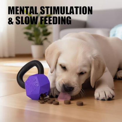 MECOOL Indestructible Dog Toy for Aggressive Chewers - Heavy Duty Chew Ring with Durable Nylon and Treat Dispenser Rubber Base, Interactive Food Puzzle Dog Chew Toy,Medium Purple for Puppy - size: S Purple