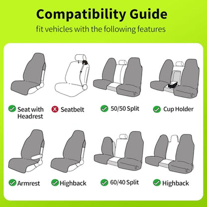 Leader Accessories Towel Waterproof Car Seat Cover Beige for Trucks SUV Seats Fitness Athletes Pets Gym and Water Sport - color: Towel Beige 1pcs