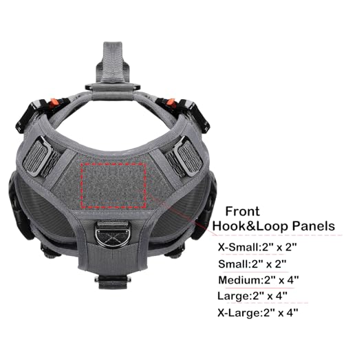 ICEFANG Tactical Dog Operation Harness with 6X Buckle,Dog Molle Vest with Handle,3/4 Body Coverage,Hook and Loop Panel for ID Patch,No Pulling Front Clip (S (22"-27" Girth), Wolf Gray) - color: Wolf Gray, size: Small (Pack of 1)
