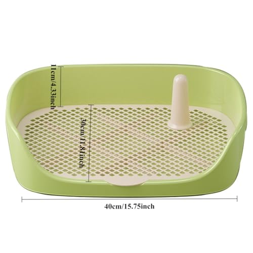 Dog Toilet Training Potty Tray, Reusable Training Pad Holder Pet Bedpan, Indoor Puppy Potty Trainer for Small Dogs Puppies and Small Animals 15.75''LX11.81''WX4.33''H (Green) - color: Green