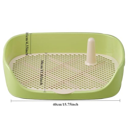 Dog Toilet Training Potty Tray, Reusable Training Pad Holder Pet Bedpan, Indoor Puppy Potty Trainer for Small Dogs Puppies and Small Animals 15.75''LX11.81''WX4.33''H (Green) - color: Green