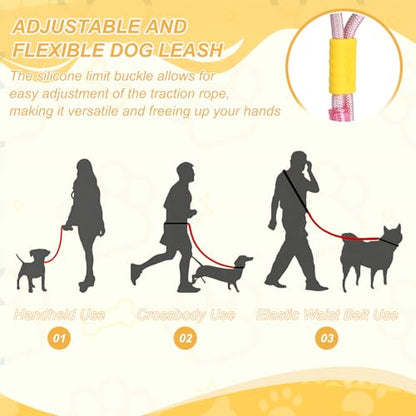 Dog Leash with Padded Hands Free, 4.9ft/1.5m Adjustable Bungee Dog Training Leash, No Pull Heavy Duty Nylon Rope(Purple), Intended for Large Medium Pet Running/Hiking/Walking - color: Purple, size: 4.9ft/1.5m