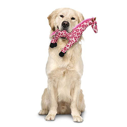 MIGHTY Tuffy 2 Pack Giraffe Dog Toys | Ultra Durable Plush Toy with Multiple Layers & Reinforced Seams , Washable and Floats , Mighty® Construction - color: 2PK Pink Giraffe