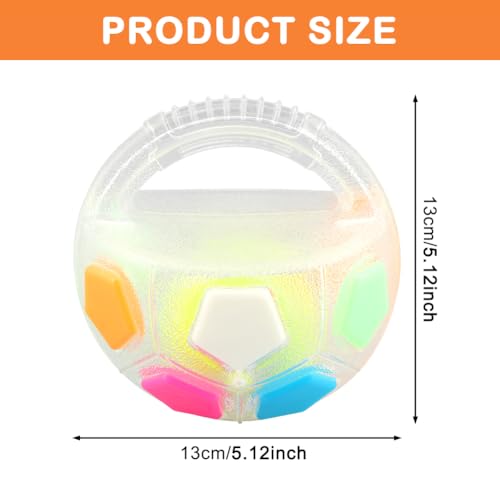 Dog Calming Ball with Handle, Interactive Football Shape Dogs Toy, Squeaky, The Mellow Dogs Strong Rubber Floating Ball for Water Play, Training, Outdoor Games(Color:White) - color: White