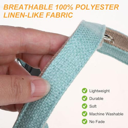 BEAUTYZOO Adjustable No Pull Dog Harness and Leash Set, Linen Style Woven Webbing Step-in Harness, Breathable Pet Vest for Small Medium Dogs Walking Training, Green M - color: Green, size: M(Chest:17.3-23.4")