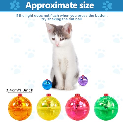 Jecery 9 Pcs Ghost Hunting Light Up Cat Balls LED Motion Activated Cat Toy Interactive Lighted Ball Pet Glowing Mini Running Exercise Toys for Kitten Dog Pet Animals Activity(Multicolor) - color: Multicolor