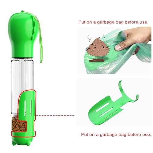 DoqiPaw Dog Travel Water Bottle Leak Proof No Spill Lead Leash Waterer Feeder Accessory Alternative to Dispenser Portable Pet Bowl Large Dogs(500ml) (Green) - color: Green