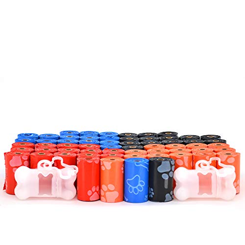 Best Pet Supplies Dog Poop Bags for Waste Refuse Cleanup, Doggy Roll Replacements for Outdoor Puppy Walking and Travel, Leak Proof and Tear Resistant, Thick Plastic - Assorted, 900 Bags - color: Assorted Colors, size: 900 Bags