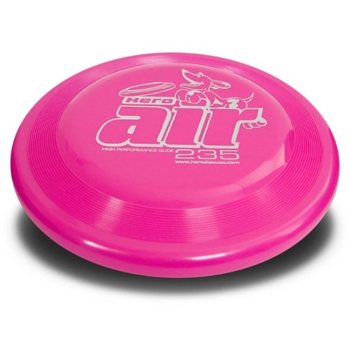 Hero Disc USA Hero Air 235 Dog Frisbee, Outdoor Dog Toy and Pet Frisbee, Lightweight Dog Flying Disc (Pink)