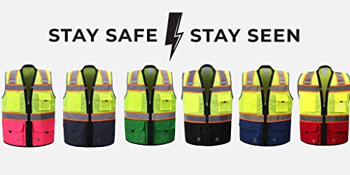 Shine Bright Safety Vest - High Visibility with Reflective Straps and Pockets – Premium, Soft, Durable, and Breathable - color: Green, size: Large