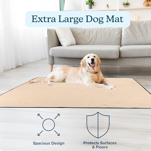 Washable Pee Pads for Dogs - 72” x 72” Extra Large Reusable Pet Mat for Dog Potty Training, Whelping, Playpen, or Crate Mat - Super Absorbent and Quick Drying Puppy Pads by PETMAKER (Beige)