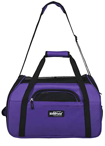 EliteField Soft Pet Carrier (3 Year Warranty, Airline Approved) Soft Sided Dog Puppy Cat Carrier Travel Bag (X-Large: 21" L x 12" W x 13" H, Purple) - color: Purple, size: 21.0"L x 12.0"W x 13.0"H