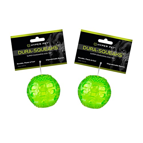 Hyper Pet DuraSqueak Dog Ball Toy, Interactive, Floats, Squeaks, Dog Balls for Fetching, Alternative to Traditional Tennis Balls - for All Breeds | Bold sound effects reward play, a fresh alternative to traditional tennis options, keeps pups chasing and r