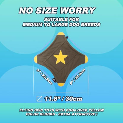 TSPRO Tactical Star-Shaped Dog Flying Disc, Anti-Rip Nylon Toy for Aggressive Chewers & Medium-Large Dogs, Water Floating Lightweight for Beach/Camping/Park/Backyard Training (9", Green) - color: Green