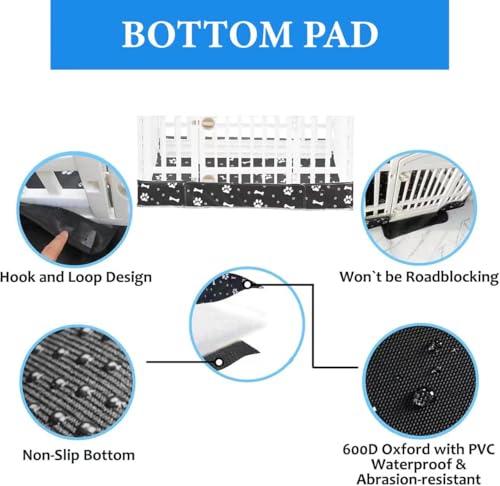 Dog Playpen Bottom Pad and Mesh Top Cover fit 36" x 36“ Puppy Playpen(FENCE NOT INCLUDED),Reusable for Pet Training,Dog Crate,Waterproof Pet Pee Pads,Whelping,Puppies/Small Dogs,Hoop&Loop Design,Black - color: 36"-BOTTOM and COVER-BLACK