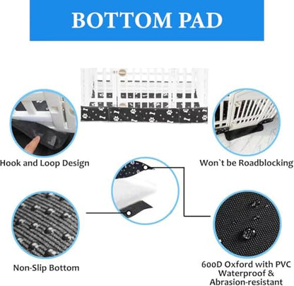 Dog Playpen Bottom Pad and Mesh Top Cover fit 36" x 36“ Puppy Playpen(FENCE NOT INCLUDED),Reusable for Pet Training,Dog Crate,Waterproof Pet Pee Pads,Whelping,Puppies/Small Dogs,Hoop&Loop Design,Black - color: 36"-BOTTOM and COVER-BLACK
