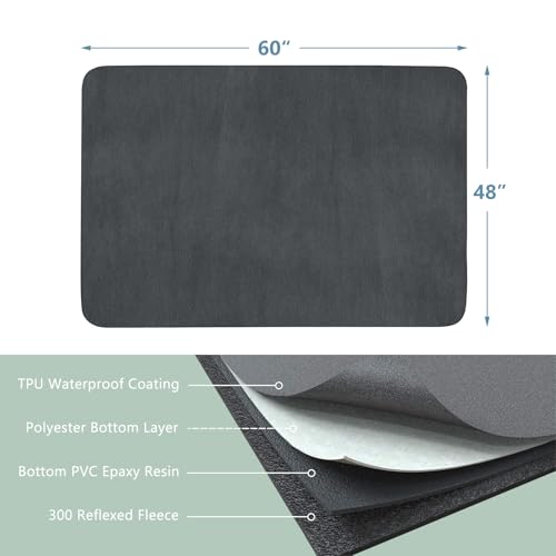 INVENHO Washable Pee Pads for Dogs 60"x48" Reusable Dog Pads Large Upgrade Non-Slip Dog Pee Pads Heavy Absorbency Puppy Pee Pads Quick Dry Whelping Pads/Waterproof Puppy Training Pad - size: 60x48 Inch (Pack of 1)