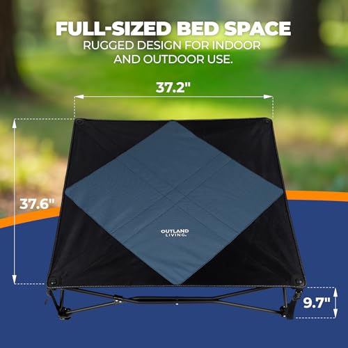 Outland Living Elevated Dog Bed – Durable, Weather-Resistant Pet Cot with Breathable, Joint-Supporting Design | Rust-Resistant, Easy Assembly, Perfect for Outdoor Adventures, Camping, and Home Use