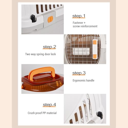 Plastic Kennels Rolling Plastic Airline Approved Wire Door Travel Dog Crate, 19.88 x 12.8 x 7.87in Airline Cat Carrier Kennel Hard Shell Ventilation Large Space Pet Travel