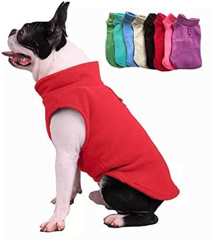 JACKO & CO - Fleece Vest Dog Sweater with Leash Ring - Soft, Warm & Lightweight Pullover Coat for Small & Medium Dogs, Puppies & Cats - Cozy Fall/Winter/Spring Pet Jacket (Red, X-Small 2-4lbs) - color: Red, size: XS (2-4lbs)