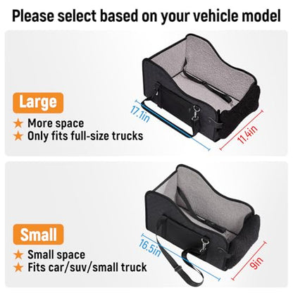 TKYZ Center Console Dog Car Seat,Pet Puppy Middle Console Dog Car Seat for Small Dogs (Full-Size Truck Black)