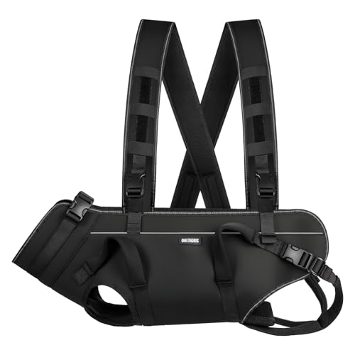 OneTigris Dog Backpack Carrie, Lift Harness with Handle for Large Dogs, Reinforced Padded Dog Sling for Joint Injuries, Arthritis, Ideal for Stairs, Elderly Dogs Fits 18-32 lbs - size: 24.0"L x 9.0"W x 10.5"H