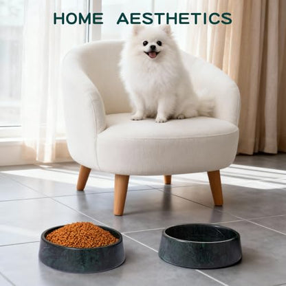 SAMAH Green Marble Dog Bowl, Non-Slip Dog Food Water Bowl, Large Weighted Stone Dish, Natural Marble Heavy Pet Bowl, Easy to Clean, Gifts for Cat Lovers, Perfect Cat Dog Gifts, Holds 6 Cups(6 lbs) - color: Green, size: L