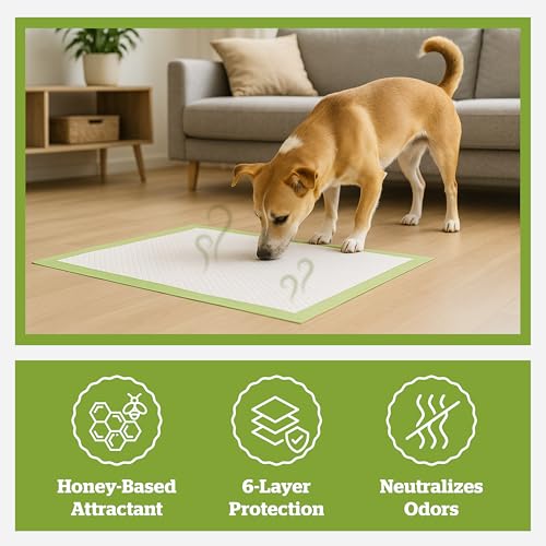 Pogi’s Dog Pads with Sticky Tabs – Large, Super Absorbent, Odor Blocking, 20-Count (24x24in) - size: Large - 24 x 24"