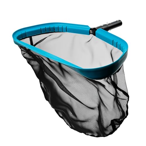 POOLWHALE Pool Skimmer Net Rake, Aluminum Frame Deep Nylon Net, Ultra Fine Mesh Pool Nets for Cleaning Leaves, Debris & Swimming Pools Skimming - size: Aluminum Frame Nylon Rake