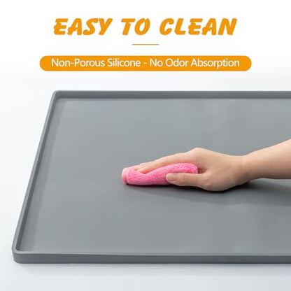 ondware Silicone Dog Pee Pad Holder for Standard 27x27 in Pads, Non-Slip Leak-Proof Puppy Pad Tray, Portable Puppy Training Mat with Raised Edges for Floor Protection, Easy to Clean - size: 27x27 in