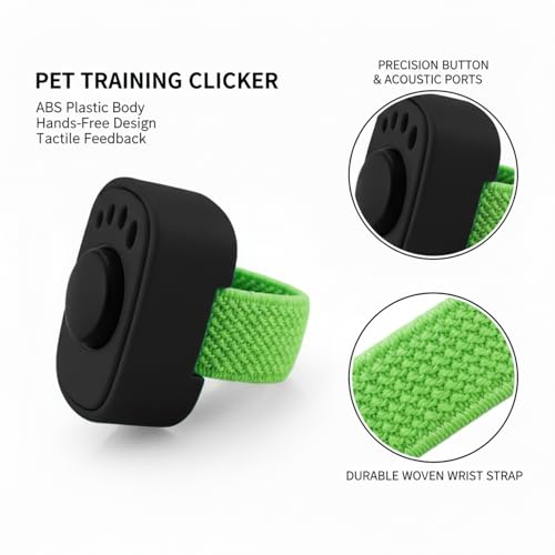 Dog Training Clicker with Wrist Strap - Battery-Free ABS Plastic Tool for Precise Sound Cues (1 Pack, Black)