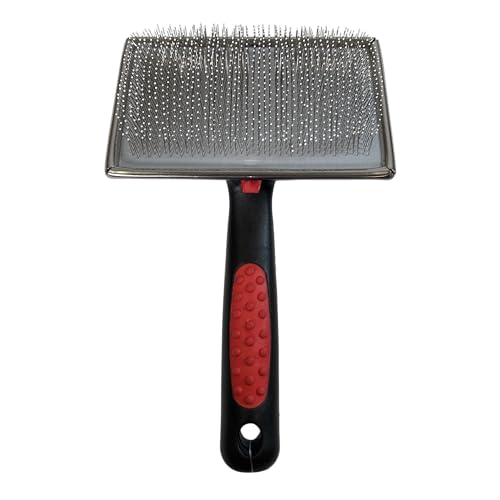 Paw Brothers Soft Pin Flat Slicker Brush for Dogs, Professional Grade Brush for Large Dogs, Coated Tips, Gentle on Skin, Remove Tangles and Mats, Maximum Coverage, X-Large - size: Large/X-Large