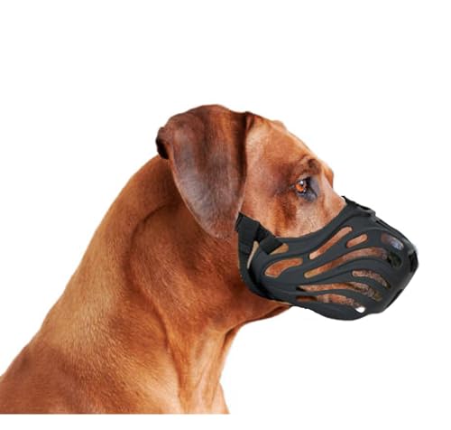 PetnBeyond Silicone Basket Dog Muzzle - for Small, Medium, and Large Dogs - Soft Cage Muzzle to Prevent Biting, Chewing, and Barking - for Grooming, Training - Breathable Humane (Large) - size: Large