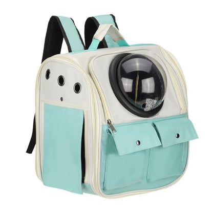 Pet Backpack Carrier, Portable and Ventilated, Oxford Cloth, Dogs Cats and Small Animals Travel Bag 12.99", (Blue, 1 Pcs), Intended for Hiking/Camping/Traveling - color: Blue