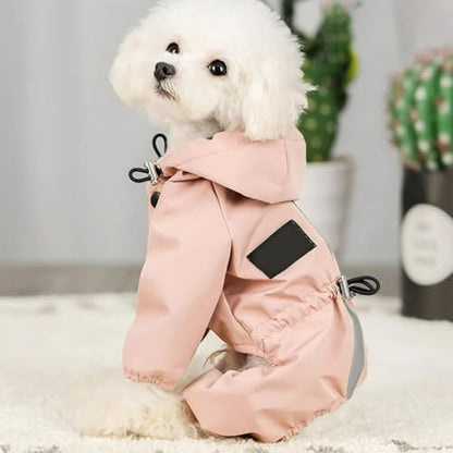 Pet Raincoat–Waterproof & Breathable Reflective One-Piece Clothing for Cats and Dogs, Perfect for Rainy Days and Daily Wear, Comfortable and Stylish L