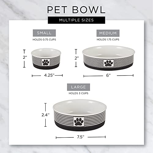 Bone Dry Lattice Collection Pet Bowl & Canister, Single Dish, Medium 6x2", Nautical Blue - color: Nautical Blue, size: Medium Single Dish, 6x2"