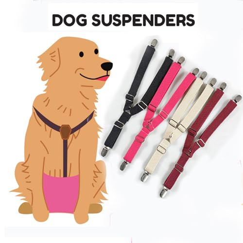 Pet Diaper Fasteners with Adjustable Length for Small to Large Pets Puppy Sanitary Pantie Anti-Slip Suspender Straps Dog Diaper Suspenders Pet Diaper Fasteners Dog Belly Suspenders - color: Black, size: M