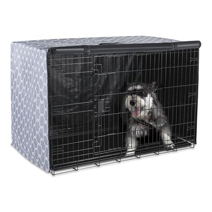 Amazon Basics Dog Cage Cover for 48-inch Wire Crates, Heavy-Duty with Zippered Panels, Recycled Polyester - size: 48"L x 30"W x 32"H