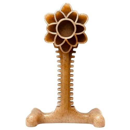 SodaPup Honey Bone Flower Tower – Ultra Durable Dog Chew Toy Made in USA from Non-Toxic, Pet Safe, Food Safe, Nylon Material for Clean Teeth, Fresh Breath, Problem Chewing, Calming Nerves, & More - color: Brown Nylon Flower Tower