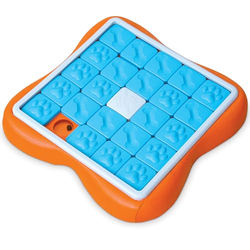 Outward Hound by Nina Ottosson Challenge Slider – Interactive Dog Treat Puzzle Enrichment Toy, Level 3 Advanced - color: Challenge Slider (Orange, Blue)