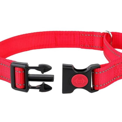 Martingale Collar with Buckle, Reflective Dog Choke Collar Escape Proof No Pull Cinch Dog Training Collars Adjustable for Small Medium Large Breed Pet Dogs,Hot Pink M - color: Hot Pink, size: M(Neck13.5-16")
