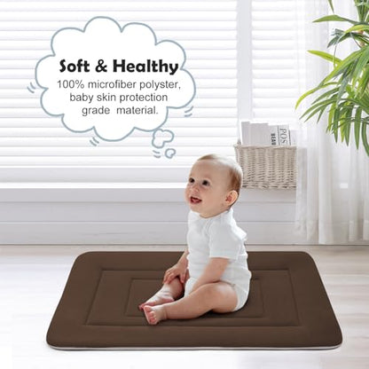Dog Bed Soft Dog Crate Bed Pad Mat, 48 in Non Slip Bottom Washable Beds for Extra Large Dogs, Pet Bed Mattress Kennel Pad, Dark Brown - color: Dark Brown, size: 48.0"L x 30.0"W x 1.2"Th