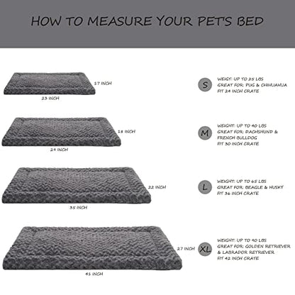 Washable Dog Bed Mat Crate Pad Soft Fluffy Pet Kennel Beds Dog Sleeping Mattress for Large Jumbo Medium Small Dogs, 30 x 19 Inch, Gray - color: Grey, size: 30.00" x 19.00" x 1.50"