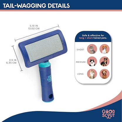 Good Scout Slicker Brush, Best Deshedding Tool for Dogs & Cats, Gentle, Safe & Effective Pet Grooming Tool for Long & Short Haired Animals - style: Slicker Brush