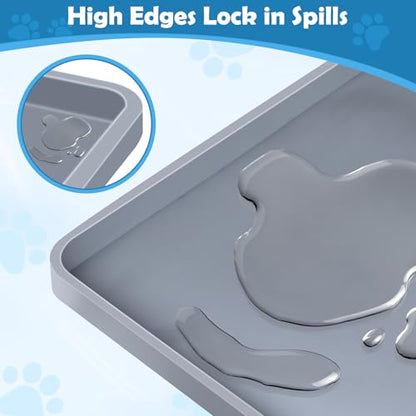 Dog Pee Pad Holder, Dog Potty Tray Silicone Puppy Pad Holder Tray Fits for 34" x 22" Training Pads, Puppy Potty Tray No Spill Raised Lip High Edge for Floor Protection (Dark Grey)