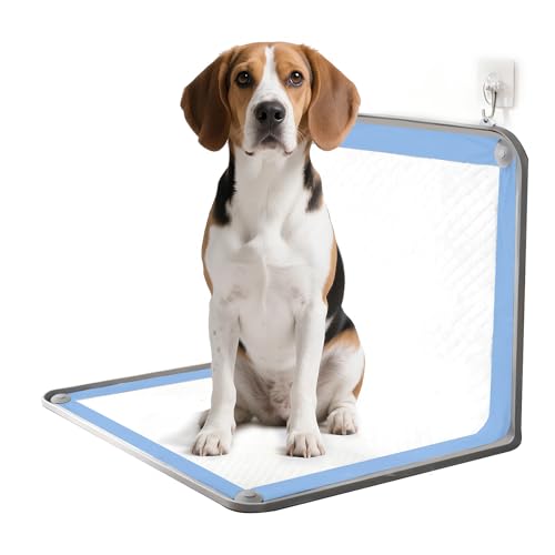 Pawtasy Silicone Pee Pad Holder for Dogs Fits Up to 36" x 25" Training Pads Leak-Proof Non-Slip Puppy Pee Pad Holder with Fixed Buttons Portable Easy to Clean