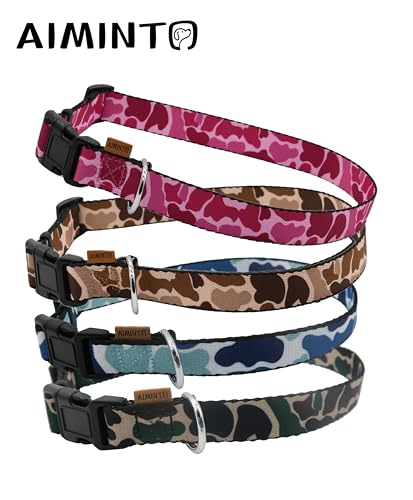 Dog Collar, Cute Camouflage Pattern, Soft and Adjustable Collar with Quick Release Buckle (XS (Neck 9-13", Width 3/8"), Camouflage Green) - color: Camouflage Green, size: XS (Neck 9-13", Width 3/8")