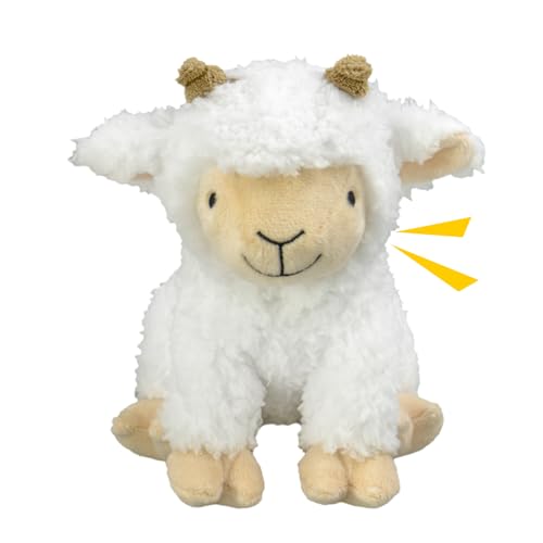 Squeaky Stuffed Dog Toys，Plush Sheep Shape Dog Toy， Indoor&Outdoor Playing Dog Toys to Keep Them Busy, Chew Toys for Large Medium Small Puppies - color: White