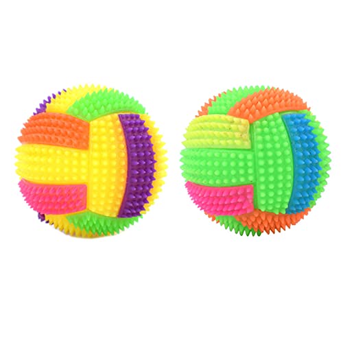 Teething Ball Spiky Dog Glowing Pet Chew Ball Flashing Squeak Molar Ball Interactive Pet Dogs Chasing 2.36 Inch