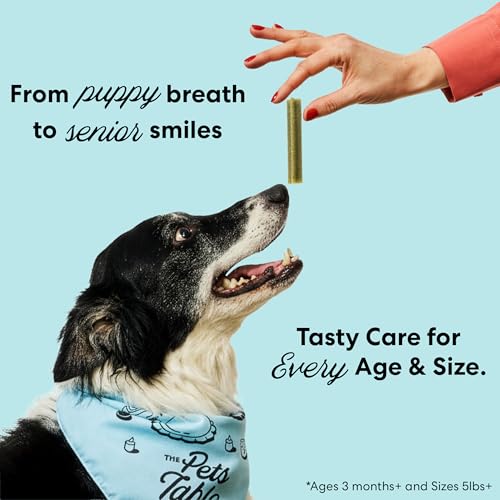 The Pets Table Dental Chews for Dogs 28 Sticks (20 oz), Chicken, Mint & Parsley | Dental Treats/Teeth Cleaning Chews | Removes Plaque and Tarter | Dental Sticks for Bad Breath Treatment | Dental Bones - size: 1.25 Pound (Pack of 1)